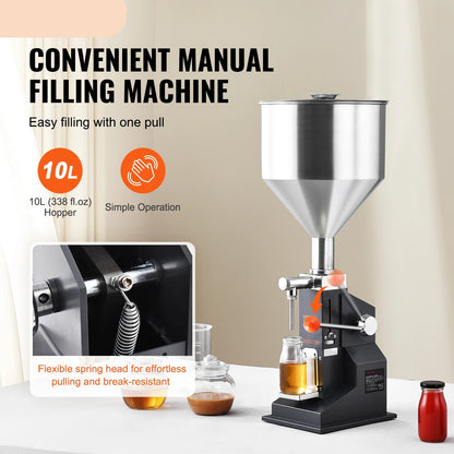 Vloeistof Vulmachine - Oliepomp - Vloeistofpomp - Handmatige Vloeistof- en Pasta Vulmachine - 5-100ML - Instelbaar & Efficiënt - QUORE