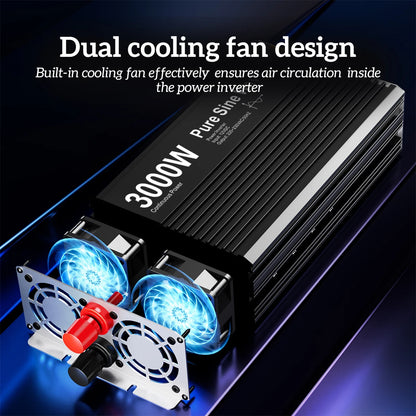 Zuivere Sinus Omvormer – Stroomomvormer – Pure Sinus Inverter – 4000W – USB Poort – Veiligheidsbescherming - 24V