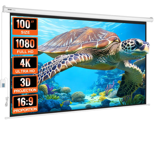 Vevor - Beamer Scherm - Projector Screen -  Projector Scherm - Projector Doek - Projector Scherm voor Beamer - 100in - 16:9 - Home Cinema Thuisbioscoop - Draagbare Beamer - Tripods - QUORE