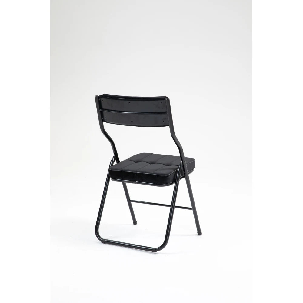 Klapstoel – Vouwstoel – Campingstoel – Opvouwbare Stoel – Eettafelstoel – Roestvrijstalen Frame – Fluwelen Bekleding