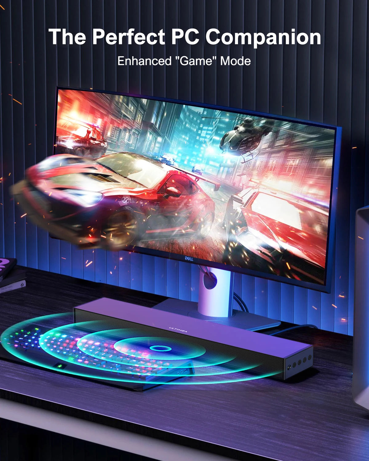 ULTIMEA soundbars voor tv - soundbar met subwoofer - Bluetooth 5.0 Soundbar - Geïntegreerde Subwoofers - TV / PC / Telefoon - Zwart - QUORE