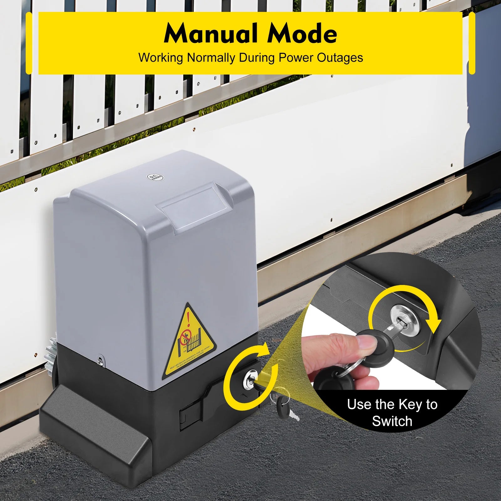 Automatische schuifpoortopener – schuifdeur opener – poortmotor – elektrische poortopener – poortbediening – Zilver – 750W Motorkracht – Geschikt voor poorten tot 1600 kg - QUORE