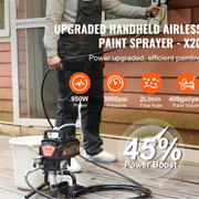 Elektrische Verfspuit - Airless Verfspuit - Professionele Poedercoater - Verfspuiten voor het interieur van uw huis - High Pressure Surface - 950W - 3000PSI - Zwart