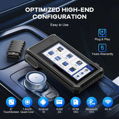 OBD2 Scanner – Autodiagnose Tool – Foutcode Reader – Auto Diagnoseapparaat – Systeemcontrole – 28 Resetfuncties – Wifi Updates - QUORE