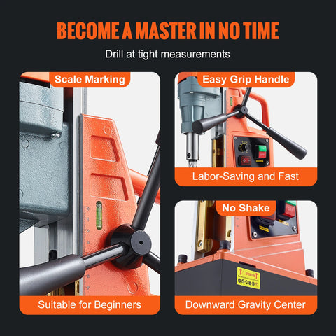 Drill - Magnetic Drill - Drill - 1550W 2” Drill Diameter - 13000N 500 RPM - with variable speed drill