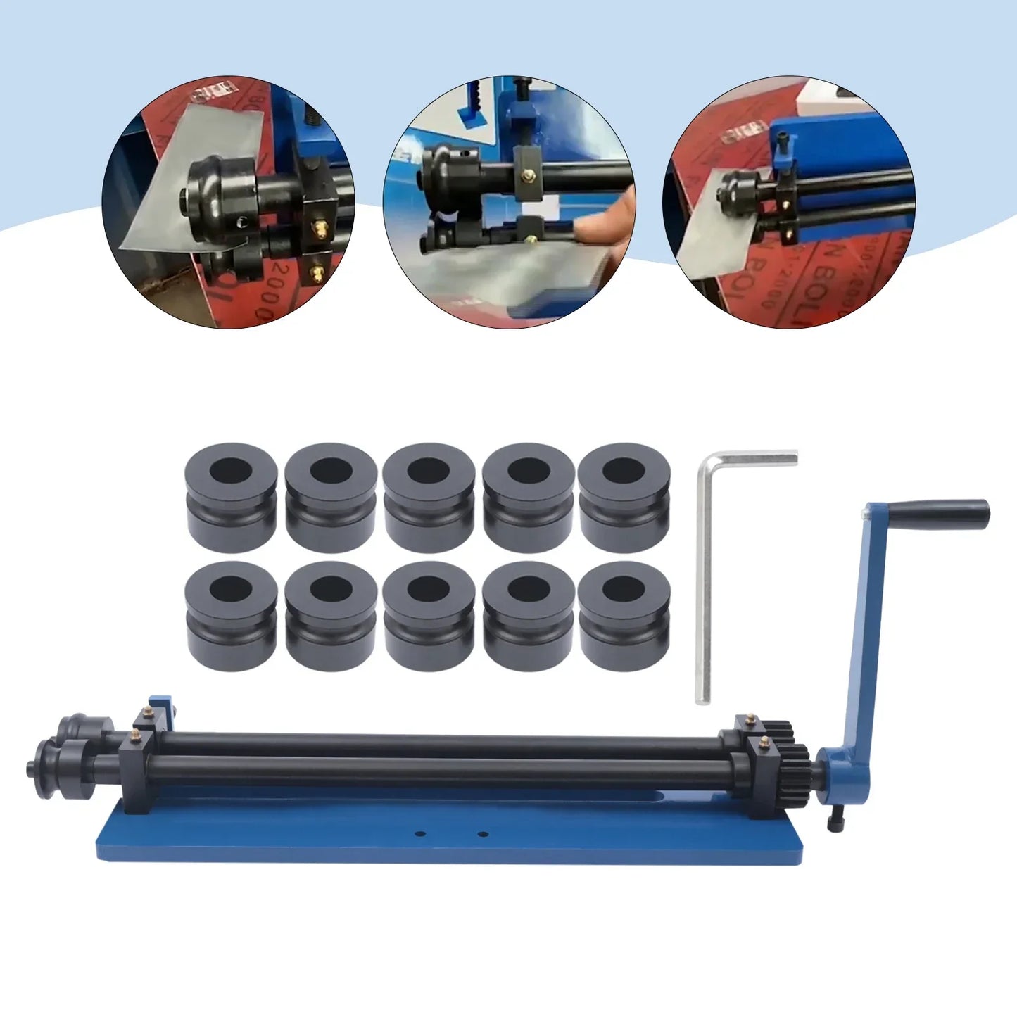 Bead Roller – Metaalroller – Plaatwerk Roller – Ribbels Roller – Handmatige Beadroller – 460 Mm Werkbreedte – 6 Inzetstukken