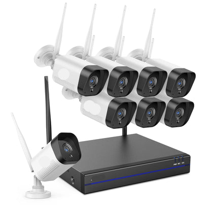 Draadloze Beveiligingscamera Set – Wifi Camera – Buiten Camera – NVR Systeem – 3MP Resolutie – Infrarood Nachtzicht – IP66 Waterdicht