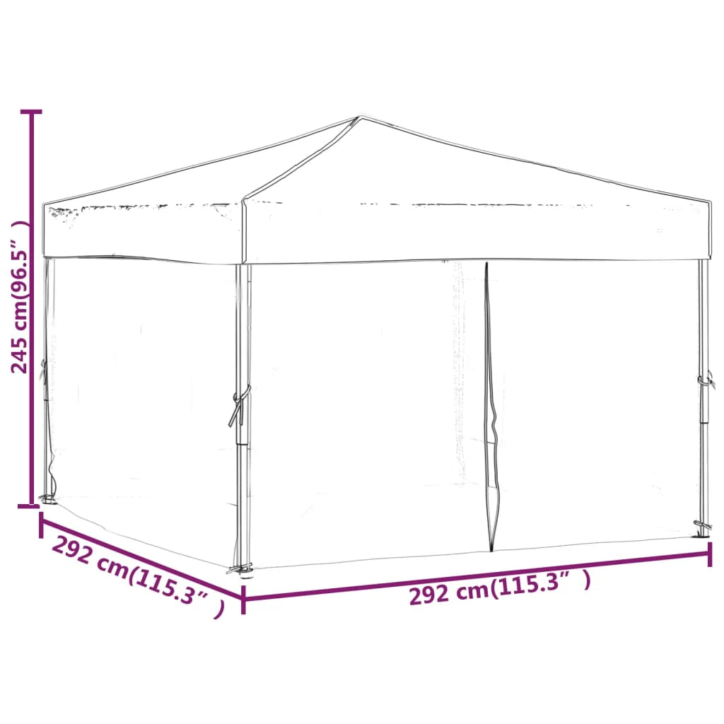 Vouwtent – Opvouwbare Tent – Partytent – Zonnetent – Water- En UV-Bestendig – Stevig Stalen Frame - 3x3 m -  Rood
