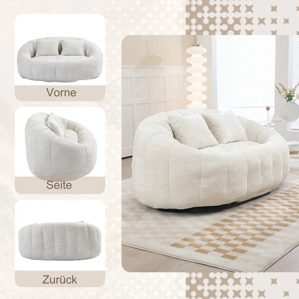 Zitzakbank – Zitzak – Poef – Lounge Stoel – Zitzak Sofa – Roze – Hoogwaardig Schuim – Chenille Bekleding