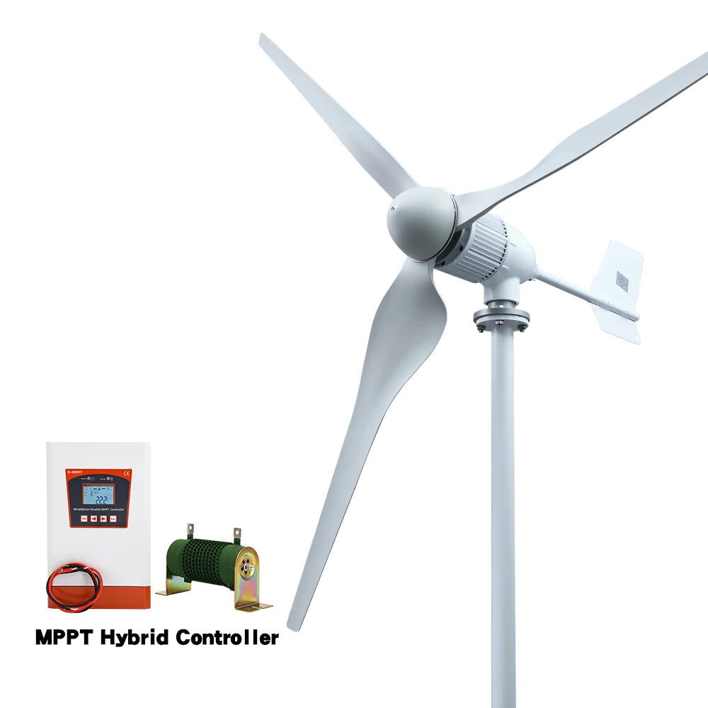 Verticale Windturbine – Horizontale Windmolen – Mini Windgenerator – Windkracht Turbine – 8000W Vermogen – 24V - Met Supercontrole
