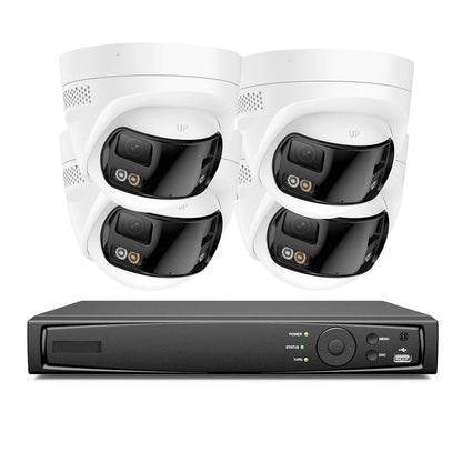 Beveiligingscamera – Bewakingscamera – Buitencamera – Camerabewaking – 4-Kanaals 8MP Ultra HD – 180° Panoramisch Met AI Mensdetectie