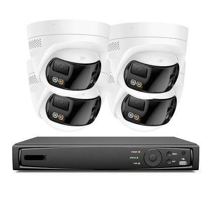 Beveiligingscamera Set – 4K Ultra HD Camera – Dual Lens Beveiliging – CCTV Camerasysteem – Panoramische 180° Uitzicht – 2TB Opslag – AI Mens- en Voertuigherkenning - QUORE