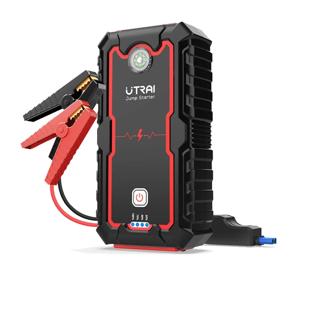 Utrai - JS One - Jumpstarter voor Auto - Startkabels - Starthulp - 12V - 2000A - Jumpstarters - Powerbank - verlichting - SOS - Stroboscoop - Waarschuwing - Zwart - QUORE