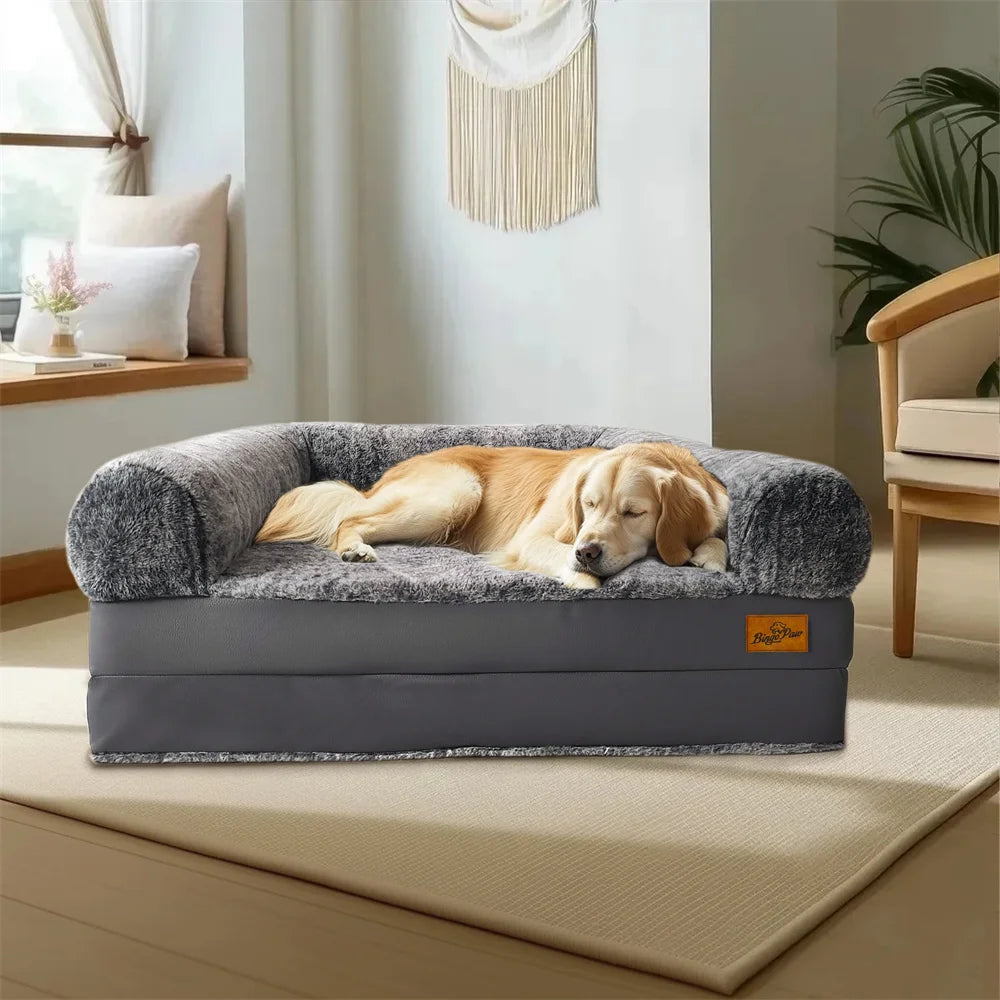 Hondenbed – Huisdierbed – Grote Hondenmand – Dierenkussen – Extra Groot 180x95 Cm – Zachte Pluche En PU-Leder
