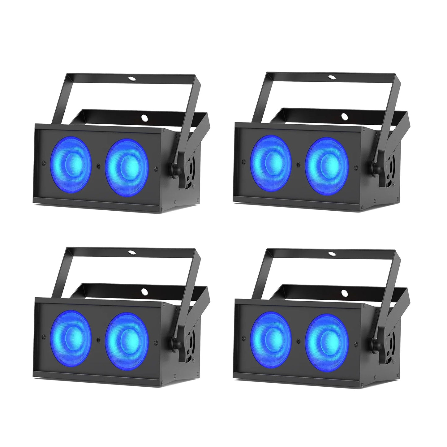 LED Par Lichtset – Podiumverlichting – DJ Verlichting – Feestverlichting – Theaterlampen – 4 Stuks EU Plug – 100W RGBW COB LEDs – DMX512 & Geluidsgestuurd