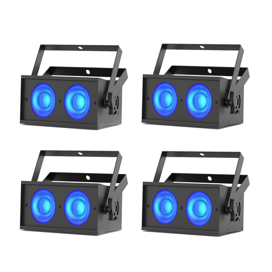 LED Par Lichtset – Podiumverlichting – DJ Verlichting – Feestverlichting – Theaterlampen – 4 Stuks EU Plug – 100W RGBW COB LEDs – DMX512 & Geluidsgestuurd