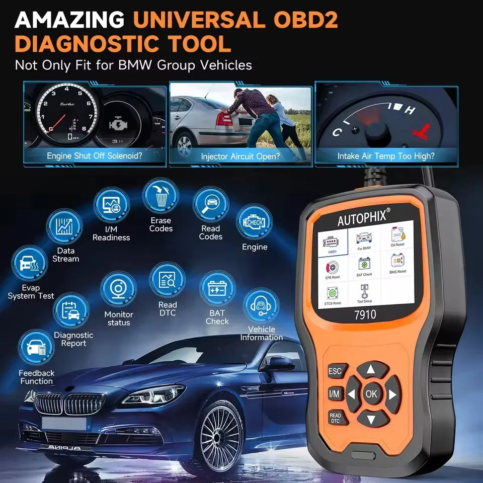 OBD Scanner - OBD2 - Auto Scanner - Auto uitlezen - Diagnose Apparatuur voor Auto's - OBD2 Diagnoseapparaat Voor BMW MINI - Alle Systemen - TPMS - ABS - Airbag - EPB - Olie Reset - Accu Registratie - Motorfoutlezer Voor Alle OBD2 Auto’s