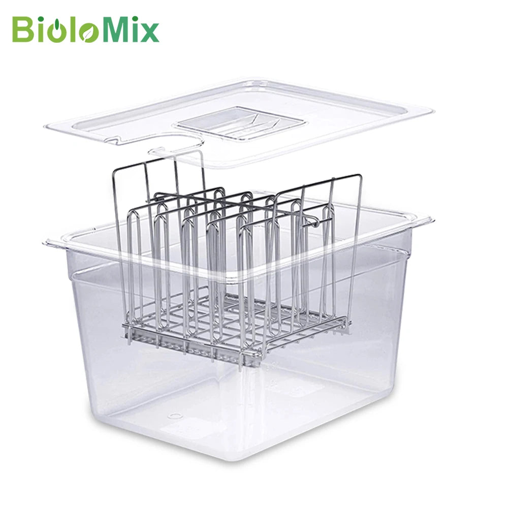 Stainless Steel Sous Vide Rack and 11L Sous Vide Cooker Containers Detachable Dividers Separator for Immersion Circulators - QUORE