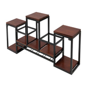 Vintage Wandgemonteerde Wijnrek - Houten & Metalen Opslagrek voor Keuken, Restaurant & Bar