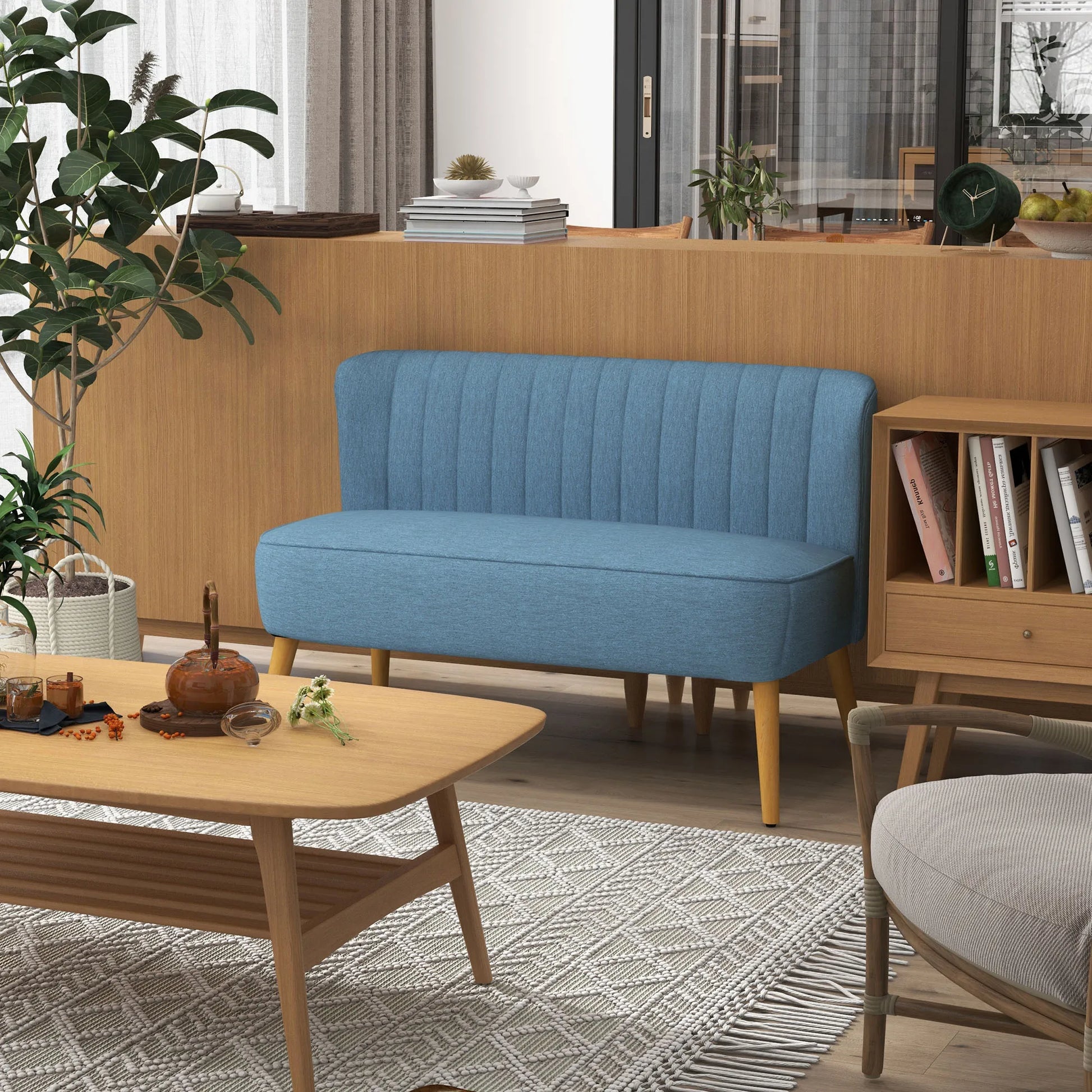 2-Zits Bank – Compacte Bank – Tweezitsbank – Zithoek Bank – Comfortabel Zitvlak – Synthetisch Leer - QUORE