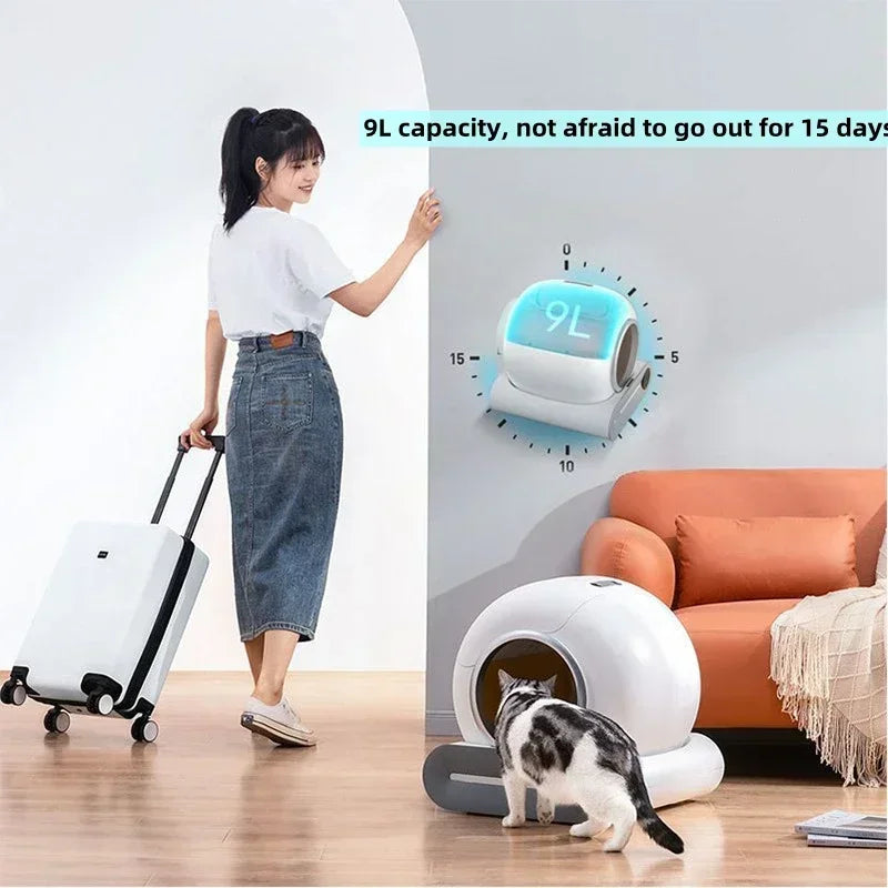 Kattenbak – Automatische Kattenbak – Zelfreinigende Kattenbak – Elektrische Kattenbak – Kattentoilet – XXL 65L Inhoud – App-Controle & Ionisch Ontgeuringssysteem