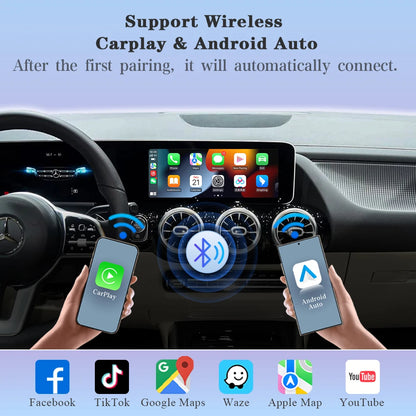 Android Auto Adapter – Draadloze CarPlay Adapter – Smart Connect Adapter – Multimedia Interface – Voor Mercedes Benz NTG 6.0 2019-2022 – Plug & Play Installatie – Bluetooth GPS Wifi