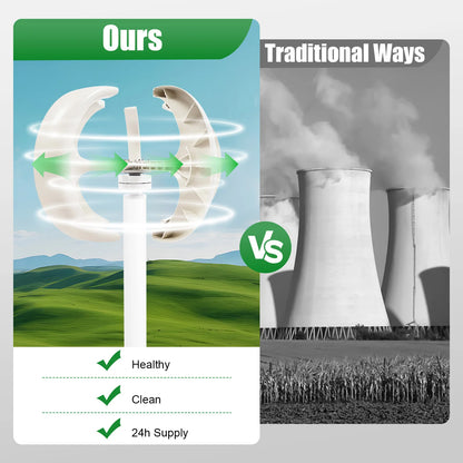 Windturbine – Zuinige Windgenerator – Duurzame Energiebron – Thuisgebruik – 600W Generator – Waterdichte Controller - 12V