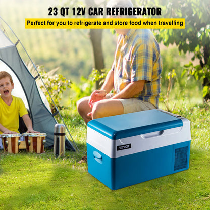 Auto koelkast -  Draagbare kleine -  Koelkast diepvriezer - Mini elektrische -  Koeler voor het rijden reizen vissen outdoor - 22L compressor - Blauw