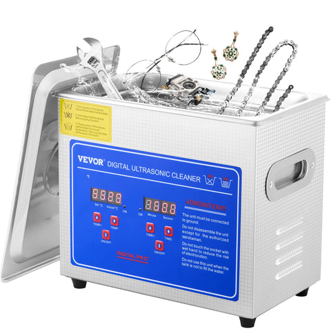 Ultrasone Reiniger - Wasmachine - Ultra Sonic Cleaner - Ultrasone Reiniger Bril - 3L - met Reinigingsmachine Digitale Verwarmer Timer - voor Sieraden Reinigen