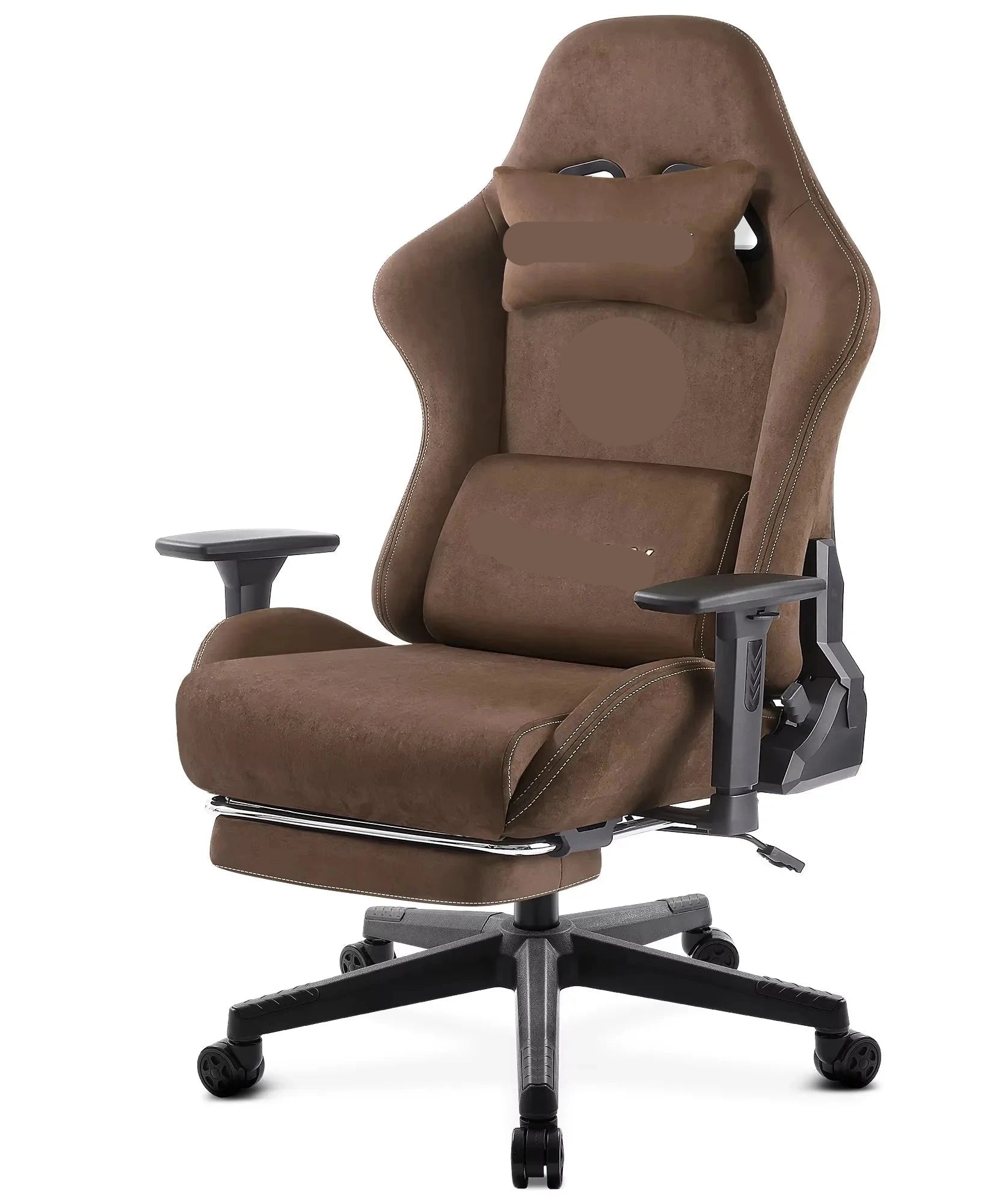 Gaming Stoel - Bureaustoel Ergonomisch - Stoelen - Kantoorstoel - met 360° Draaiend Zitvlak - Verstelbare Computerstoel - met Voetsteun en Hoofdsteun - Bruin - QUORE