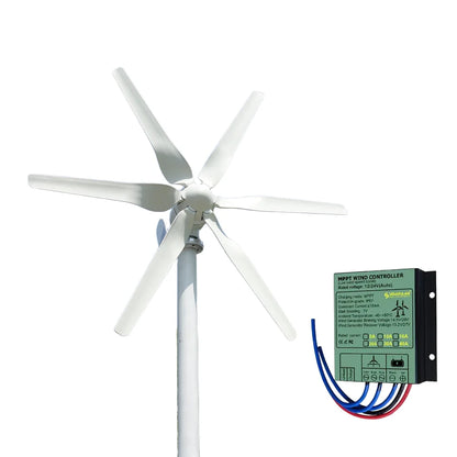 12V Windmolen Generator – Windturbine – Windenergie Generator – Windkracht Turbine – Windmolen Systeem – 3000W Vermogen – MPPT-Regelaar Voor Maximaal Rendement