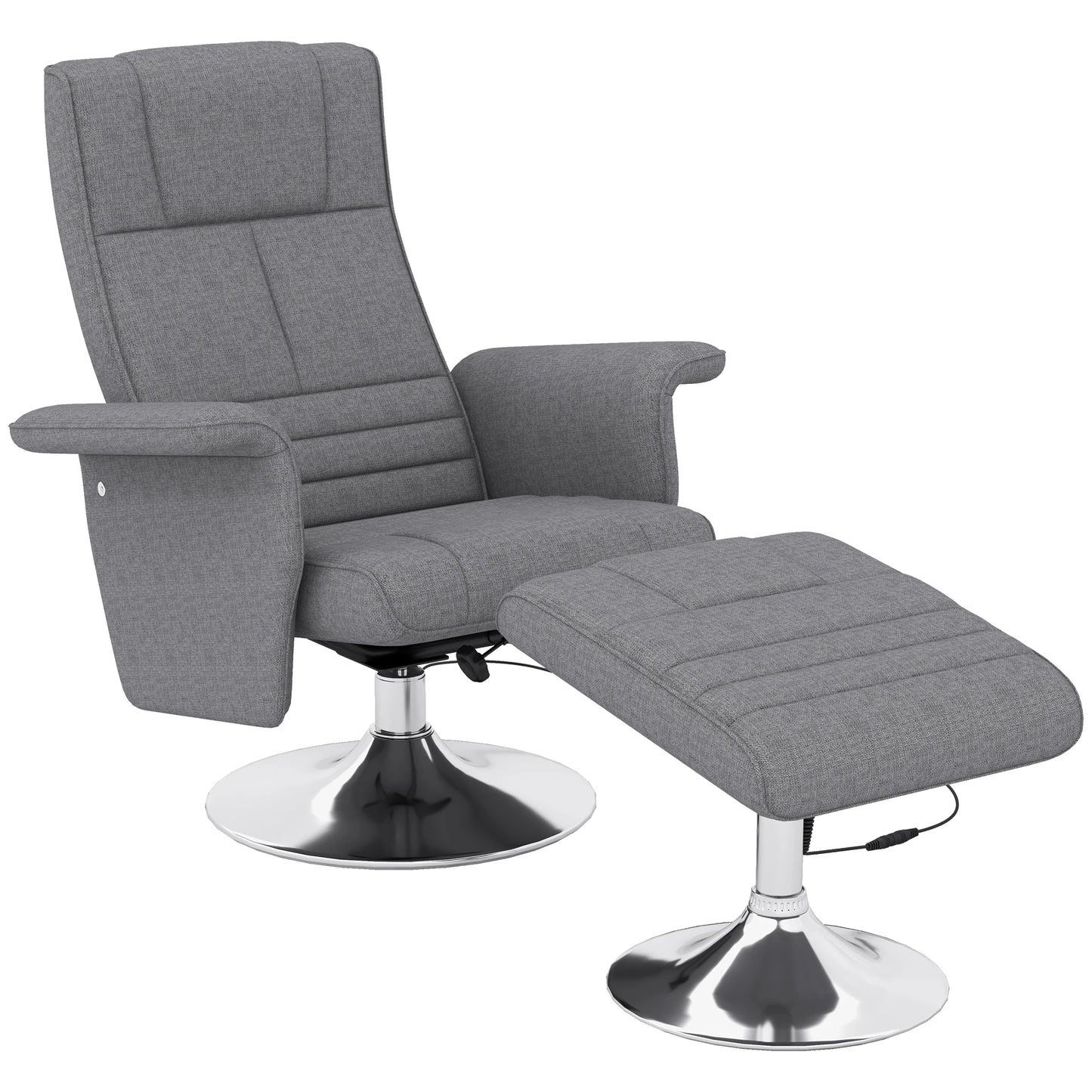 Elektrische Relaxfauteuil – Massagefauteuil – Relaxstoel – Draaifauteuil – Comfortstoel – 8 Vibratiemassagepunten – Verstelbare Rugleuning