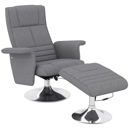 Elektrische Relaxfauteuil – Massagefauteuil – Relaxstoel – Draaifauteuil – Comfortstoel – 8 Vibratiemassagepunten – Verstelbare Rugleuning