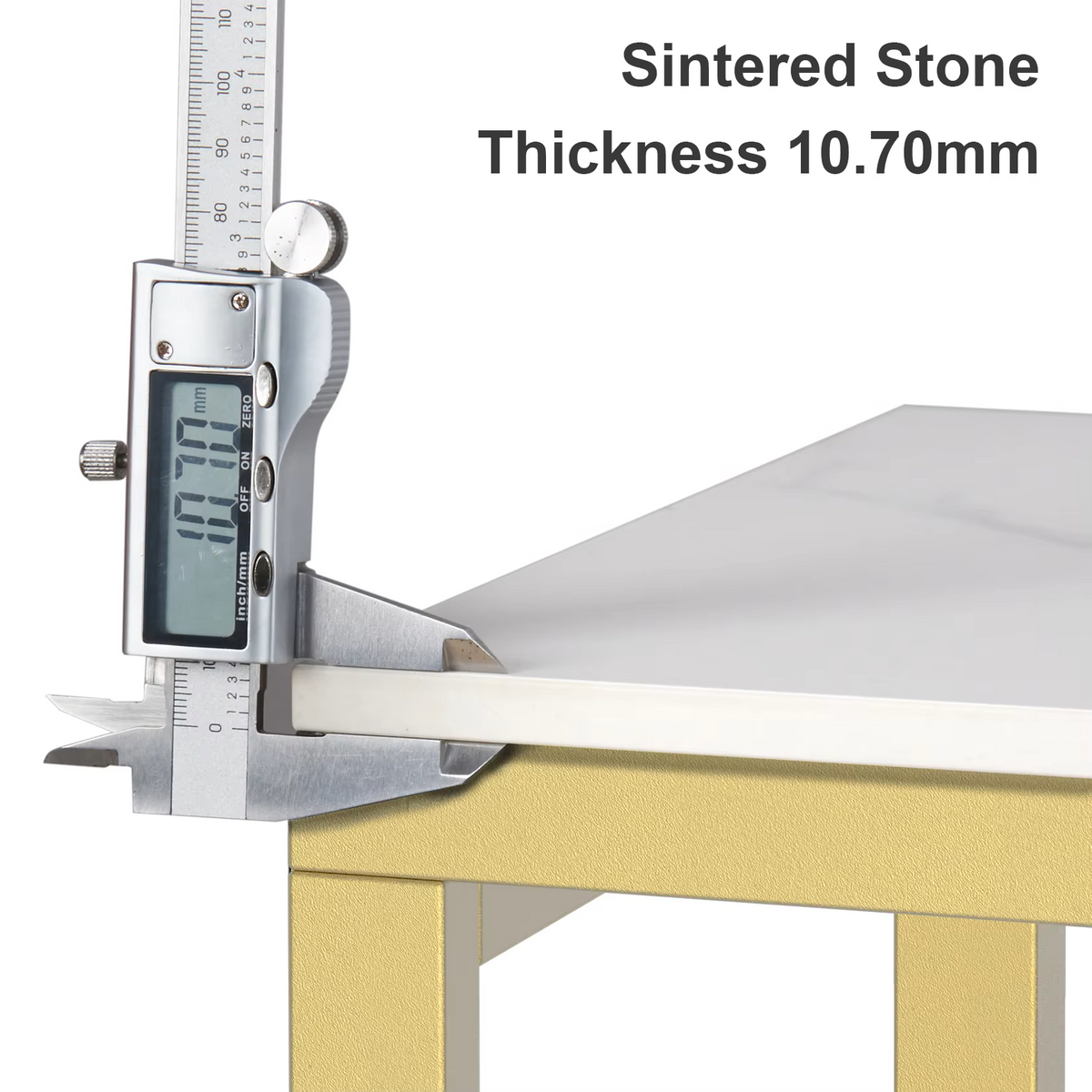 Tafel - Consoletafel - Haltafel - Moderne & Minimalistisch Consoletafel – Marmeren Look – Smalle Haltafel met Gouden Metaal Frame – Luxe Bijzettafel - voor Woonkamer - Gang - Entree - 100x30x78.5cm - Wit - QUORE