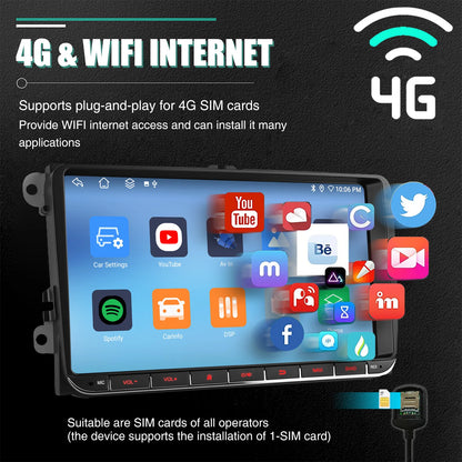 ESSGOO Android 14 Car Radio Carplay 6+128G For Volkswagen Passat b6 b7 golf 5 6 Polo Jetta Skoda Car Multimedia Player GPS WiFi