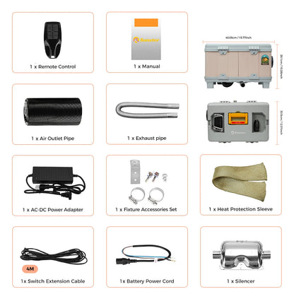 Diesel Luchtverwarmer – Dieselkachel – Parkeerverwarmer – Camper Verwarming – Mobiele Heater – 8 kW Vermogen – Bluetooth App Bediening