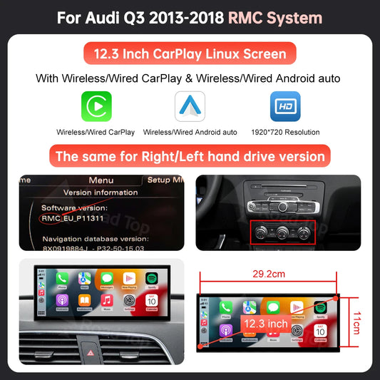 Multimediaspeler – Multimediascherm – Autoradio – Touchscreen – Display – 12,3 Inch – Linux Besturingssysteem – Draadloze CarPlay & Android Auto