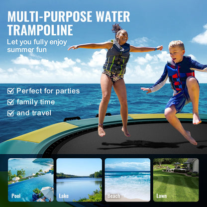 Opblaasbare Waterspringplank – Waterspringkussen – Watertrampoline – Zwemplatform – Waterereloop – 13 Voet Lang – Duurzaam PVC Mesh