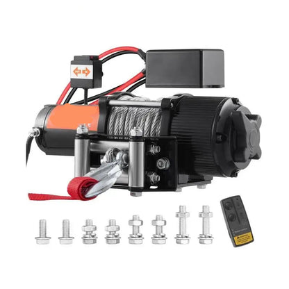 Lier - Takel - Kabeltakel - Kettingtakel - Elektrische - Waterdicht - 12V - 4500lbs - met Stalen Kabel en Bedrade/Wireless Afstandsbediening - voor SUV, Trailer en Auto - QUORE