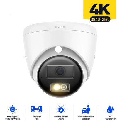 Beveiligingscamera - Camerabewaking - Beveiligingscamerasysteem - met Nachtzicht - Tweeweg Audio - Bewegingsdetectie - PoE IP Camera - voor Binnen en Buiten - 1 Stuk