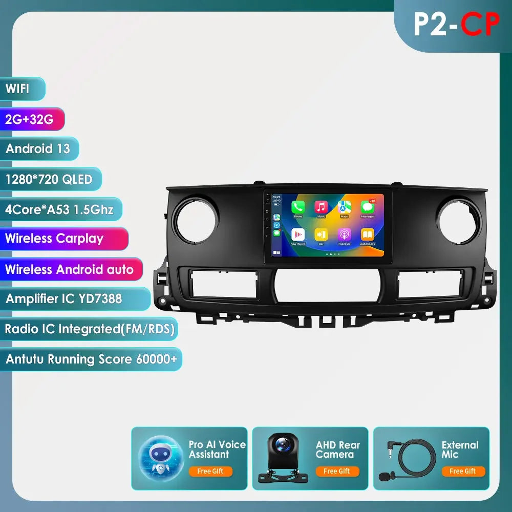 2Din Autoradio Renault Master – Car Radio Multimedia Speler – Navigatiesysteem – Android Auto – CarPlay – 10,1 Inch Touchscreen – 4G Connectiviteit