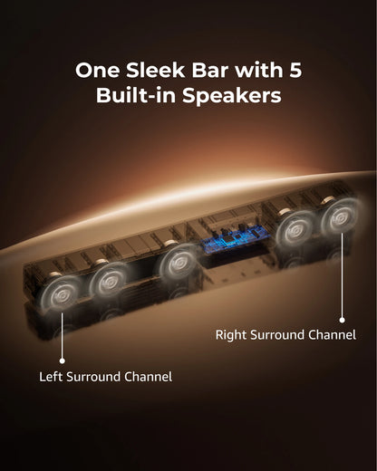 Soundbar 5.1 Channel – Dolby Atmos Speaker – Home Cinema Geluid – Surround Soundbar – Subwoofer Set – 340W Vermogen – Bluetooth 5.3 Connectivity