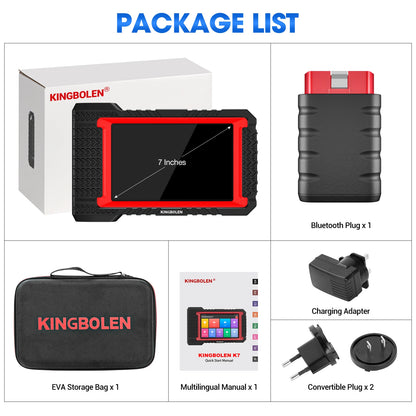 Autodiagnosetool – OBD2 Scanner – Foutcode Lezer – Diagnosetablet – ECU Codering – 7 Inch HD Scherm – Bluetooth Verbinding – 3 Jaar Gratis Updates