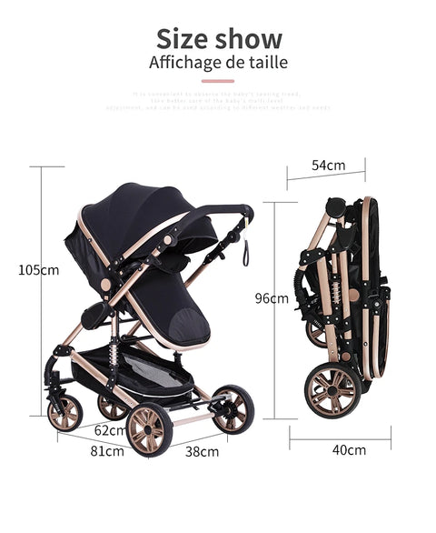 Kinderwagen - Buggy - Plooibuggy - Buggy 3 in 1 Kinderwagen - Inklapbare Kinderwagens - Aluminium Frame - Hoogbouwwagen - voor Pasgeboren Babyboomer - Rood
