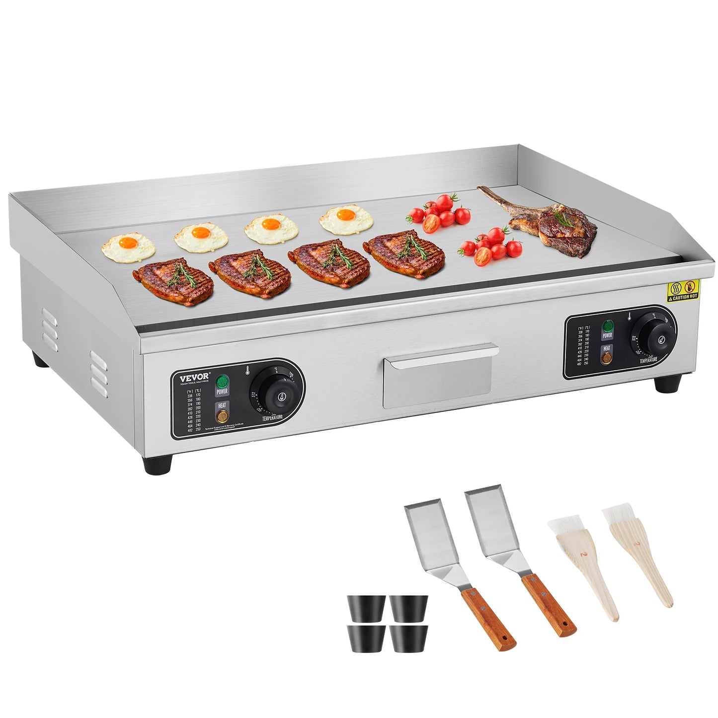 Bakplaat - Elektrische Bakplaat - Grill - Grill Apparaat - Grill Plaat - 26 inch - 4000W - Horeca Grillplaat voor Perfect Grillen