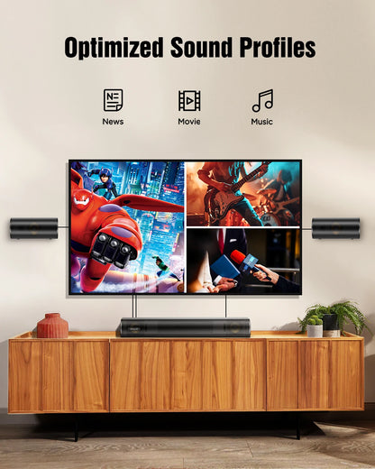 Soundbar – Draadloze Speaker – Home Cinema Geluid – 5,25 Inch Subwoofer – Aluminium-Magnesium Drivers