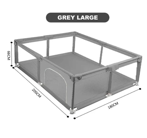 Grondbox Baby - Speelbox - Baby Playpen - Kruipbox voor Baby - Grondbox Kruipbox - Veilige Speelomgeving - Speelbox - Baby box - 200x180cm - Grijs