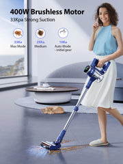 Cordless Stick Vacuum Cleaner - Stick Vacuum Cleaner - Vacuum Cleaner - Cordless Stick Vacuum Cleaner - Powerful Suction - 400W - 33000PA - for pets and household appliances - 1L dust container