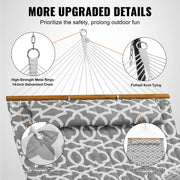 Hangmat - Hangmat voor Twee Personen - Hangmat 2 Persoons - Hanging Chair - Hamac - Hammock Chair -  12ft - Dubbele hangmat - met afneembaar kussen en kettingen - voor kamperen, buiten, tuin en strand - capaciteit van 480 lbs