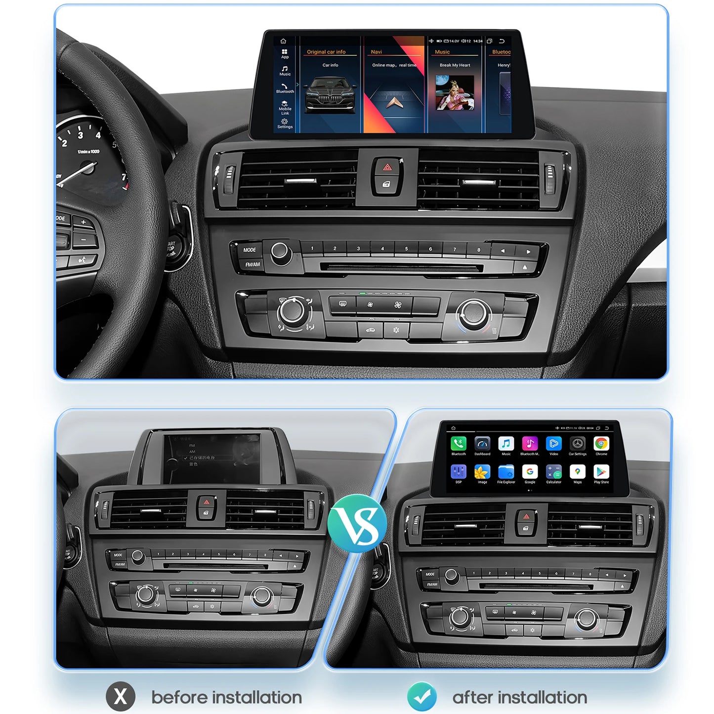 Multimedia Systeem – Auto Radio – Navigatie – Touchscreen – Infotainment – 10,25 Inch QLED Display – Android 14 Met Draadloze CarPlay - QUORE